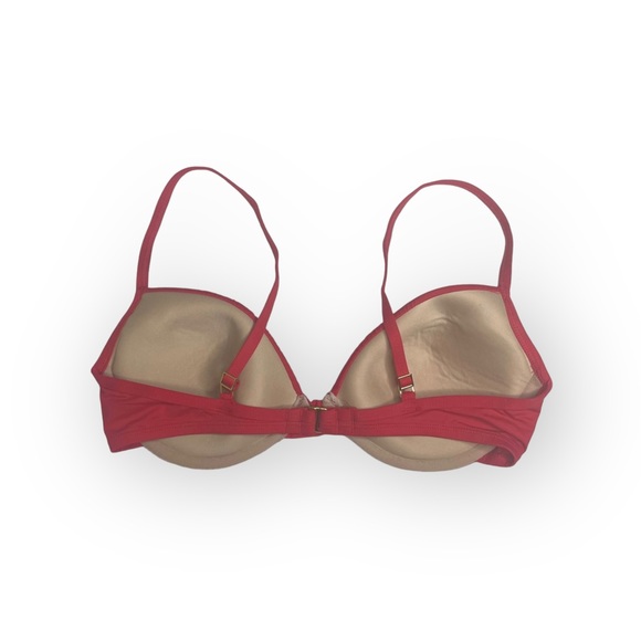 La Blanca ᯾ Whipstich Grommet Detailed Underwire Cup Bikini Top ᯾ Red ᯾ Large - Picture 5 of 16